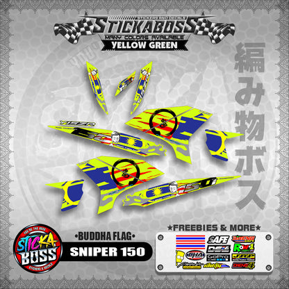 SNIPER 150 MALAYSIAN STICKER DECALS ( BUDDHA FLAG )【WITH FREEBIES】