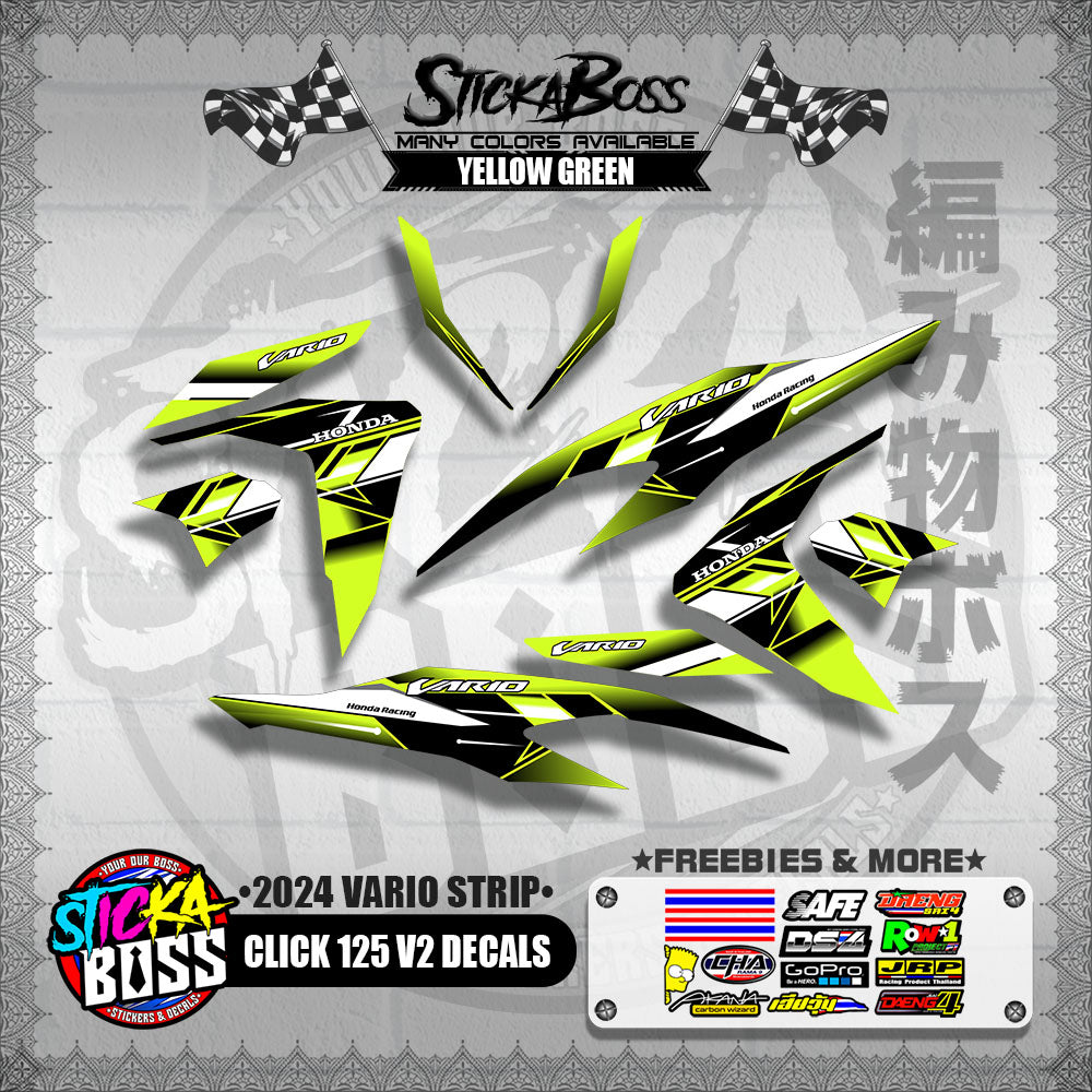 CLICK 125 V2 DECALS ( 2024 VARIO STRIP )【WITH FREEBIES】