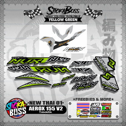 AEROX 155 V2 DECALS ( NEW THAI 01 )【WITH FREEBIES】