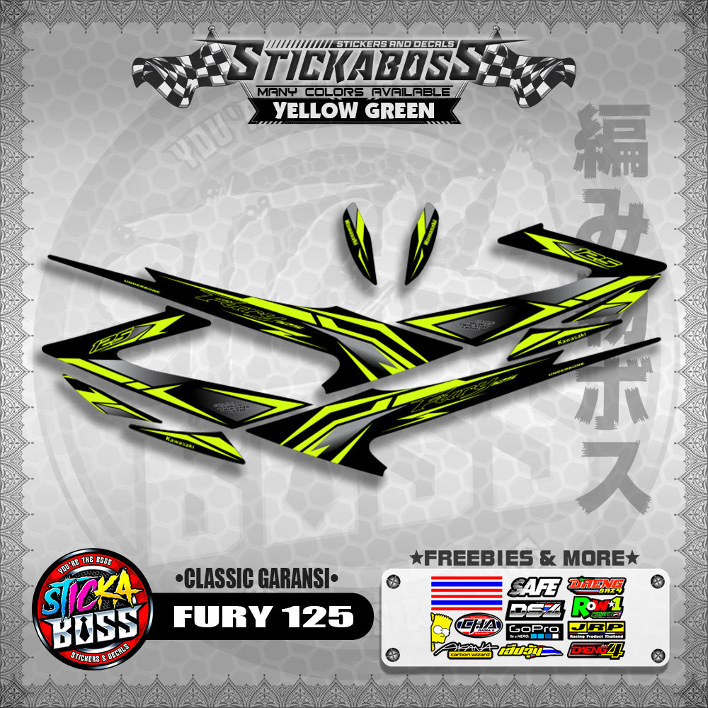 FURY 125 STICKER DECALS ( CLASSIC GARANSI )【WITH FREEBIES】