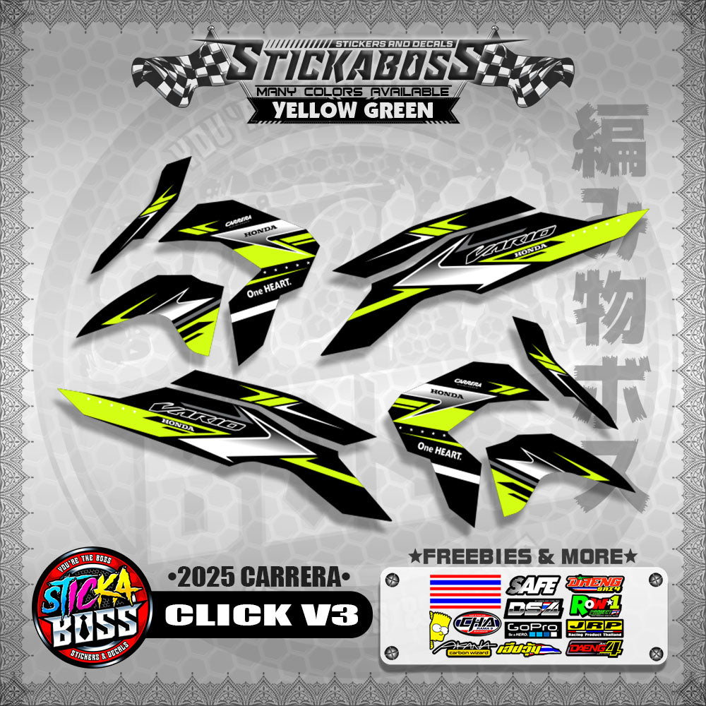 CLICK V3 STICKER DECALS ( 2025 CARRERA )【WITH FREEBIES】