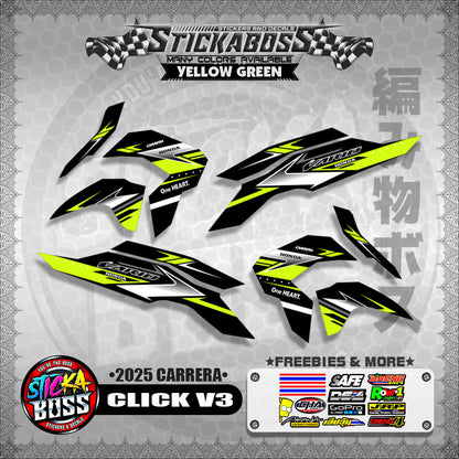 CLICK V3 STICKER DECALS ( 2025 CARRERA )【WITH FREEBIES】