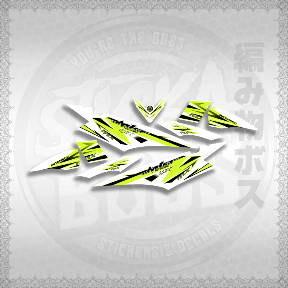 MIO SOUL I STRIPING CARBURETOR FOR WHITE STICKER DECALS By STICKABOSS (SOFIE LAMINATED WATERPROOF)