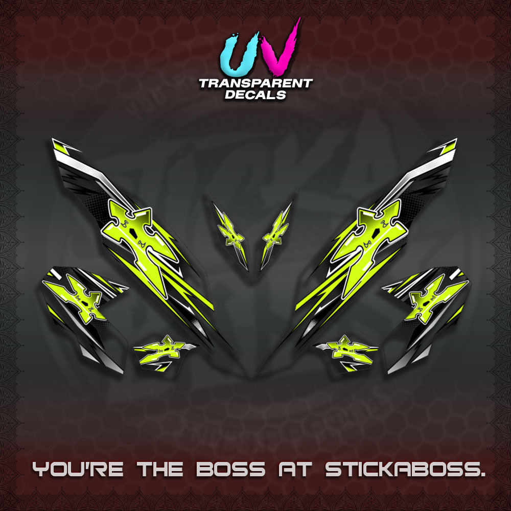 【PREMIUM UV PRINT】TRANSPARENT CLICK V3 DECALS (2026 STAR LED DESIGN) STICKER DECALS By STICKABOSS
