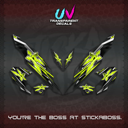 【PREMIUM UV PRINT】TRANSPARENT CLICK V3 DECALS (2026 STAR LED DESIGN) STICKER DECALS By STICKABOSS
