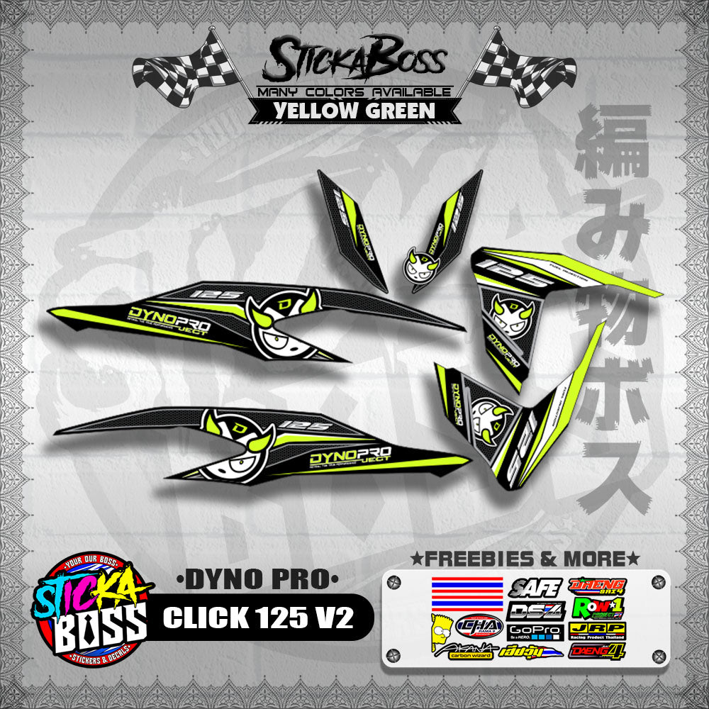 CLICK 125 V2 DECALS ( DYNO PRO )【WITH FREEBIES】