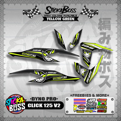 CLICK 125 V2 DECALS ( DYNO PRO )【WITH FREEBIES】