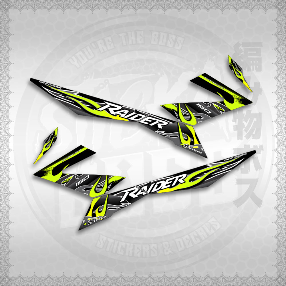 STICKER DECALS for RAIDER 150 FI MALAYSIAN (RFITRXFIFLCU) By STICKABOSS (SOFIE LAMINATED WATERPROOF)