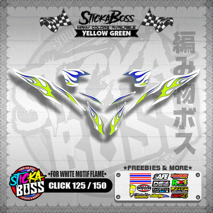 CLICK 125 / 150 V2 DECALS ( FOR WHITE MOTIF FLAME )【WITH FREEBIES】
