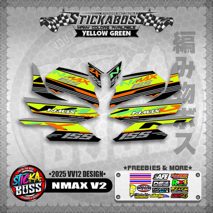 NMAX V2 MALAYSIAN STICKER DECALS ( 2025 VV12 DESIGN )【WITH FREEBIES】