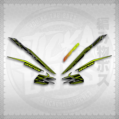STICKER DECALS for AEROX V3 ALPHA TURBO INDO (AV3CYCI) By STICKABOSS (SOFIE LAMINATED WATERPROOF)