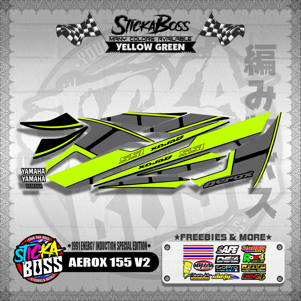 AEROX 155 V2 DECALS ( 1991 ENERGY INDUCTION SPECIAL EDITION )【WITH FREEBIES】