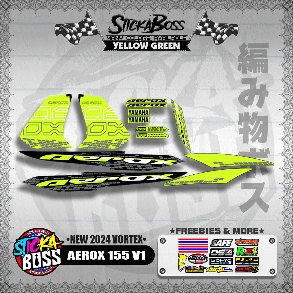 AEROX 155 V1 DECALS ( NEW 2024 VORTEX )【WITH FREEBIES】