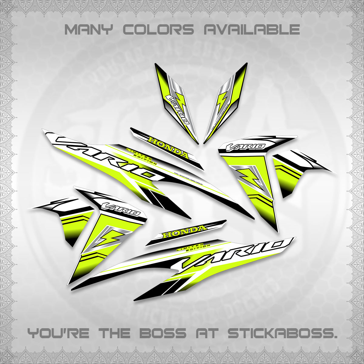 CLICK 125 V2 FOR WHITE VARIO DECALS (LIGHTNING DESIGN)STICKER DECALS By STICKABOSS (Copy) (Copy) (Copy) (Copy)