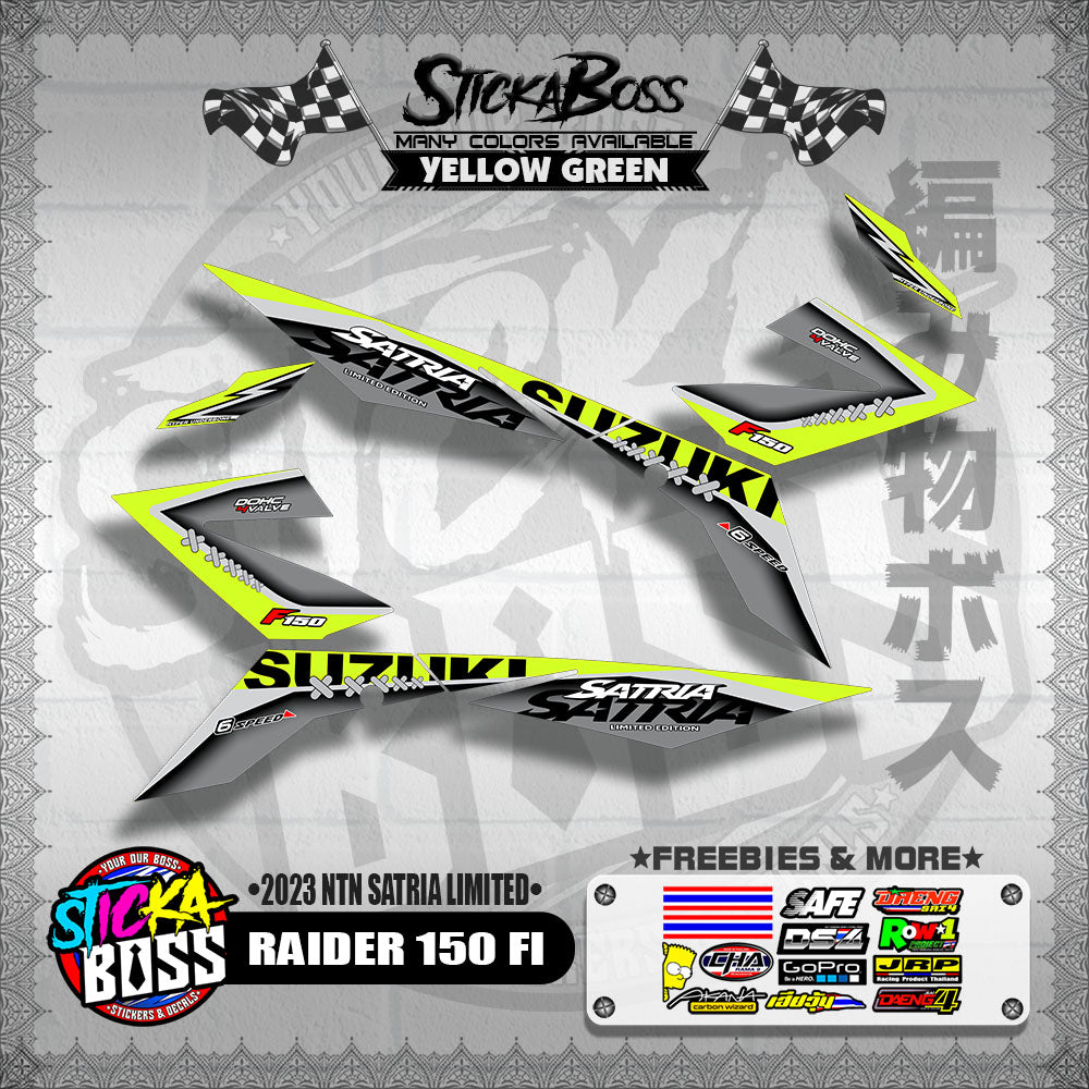 RAIDER 150 FI DECALS ( 2023 NTN SATRIA LIMITED )【WITH FREEBIES】