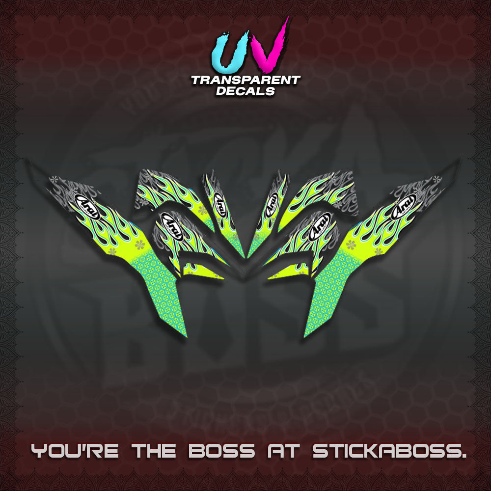【PREMIUM UV PRINT】TRANSPARENT CLICK 125 V3  DECALS(ARAI API NEW TERBARU DESIGN)By STICKABOSS