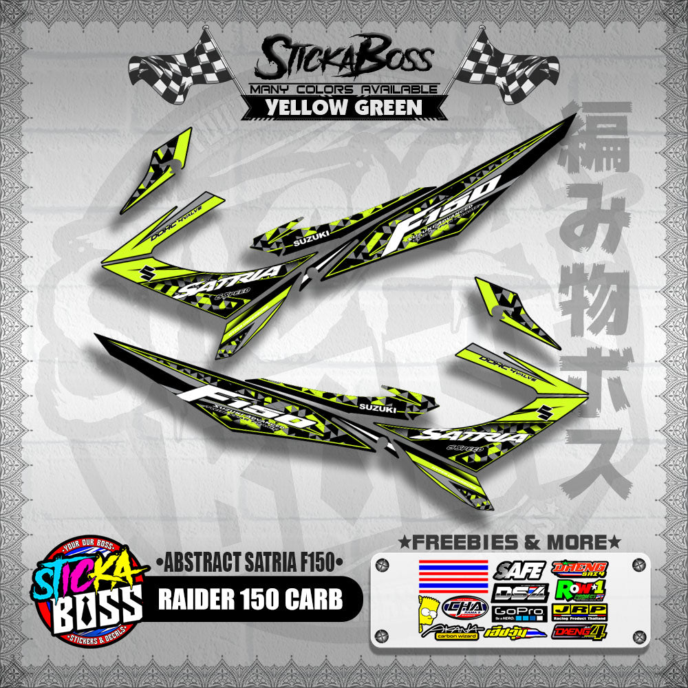RAIDER 150 CARB DECALS ( ABSTRACT SATRIA F150 ) [ PREMIUM GLOSSY LAMINATED ]【WITH FREEBIES】