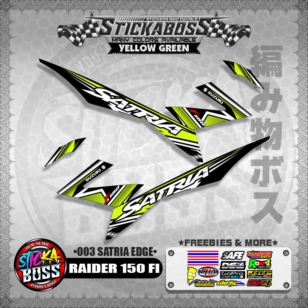 RAIDER 150 FI MALAYSIAN STICKER DECALS ( 003 SATRIA EDGE )【WITH FREEBIES】