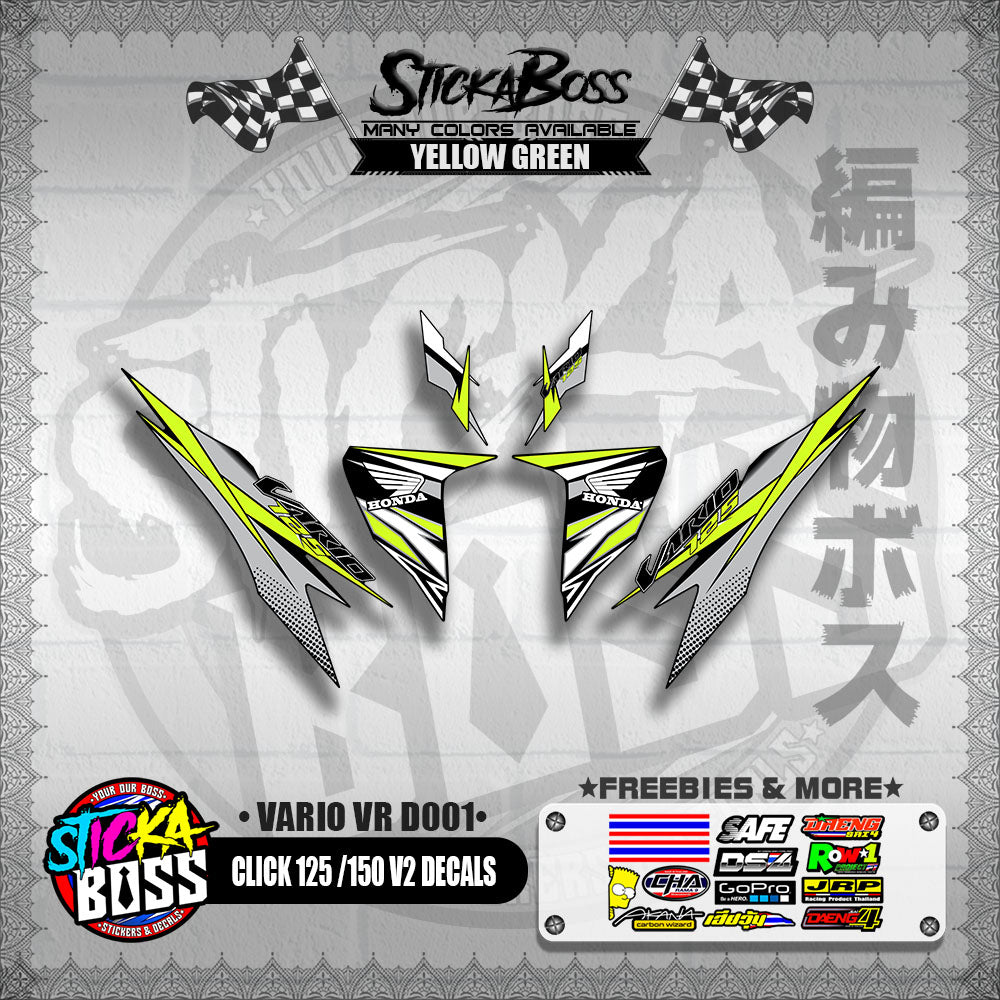 CLICK 125 / 150 V2 DECALS ( VARIO VR D001 )【WITH FREEBIES】