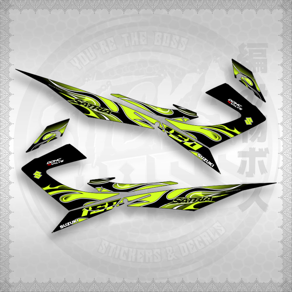 RAIDER 150 REBORN CARB MALAY CONCEPT ( SATRIA 0001 FIRE V3 ) STICKER DECALS By STICKABOSS
