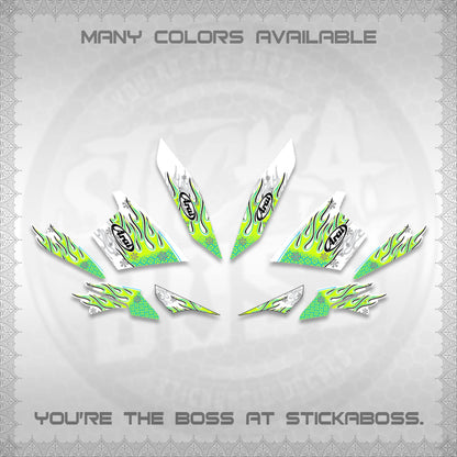 AEROX V3 ALPHA TURBO FOR WHITE DECALS (MOTIF ARAI API NEW TERBARU)STICKER DECALS By STICKABOSS