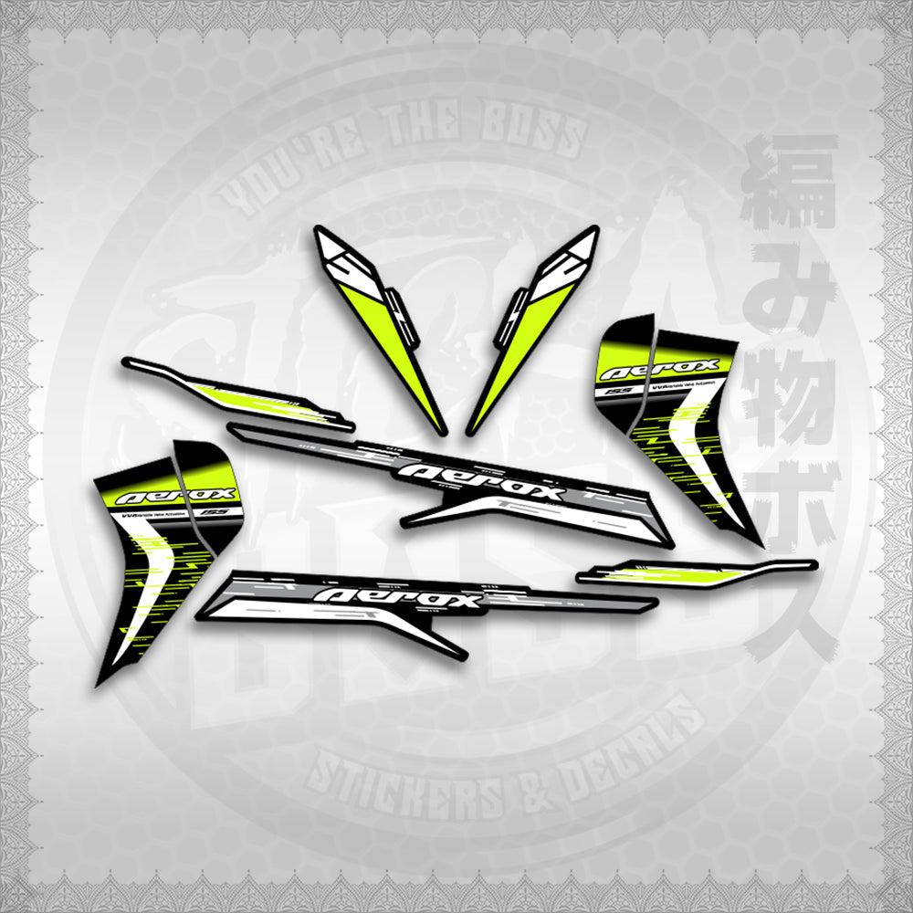 STICKER DECALS for AEROX 155 V2 (AV22124NESTEDMA) By STICKABOSS (SOFIE LAMINATED WATERPROOF)