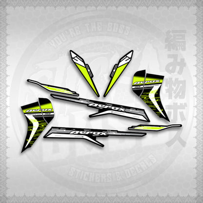 STICKER DECALS for AEROX 155 V2 (AV22124NESTEDMA) By STICKABOSS (SOFIE LAMINATED WATERPROOF)