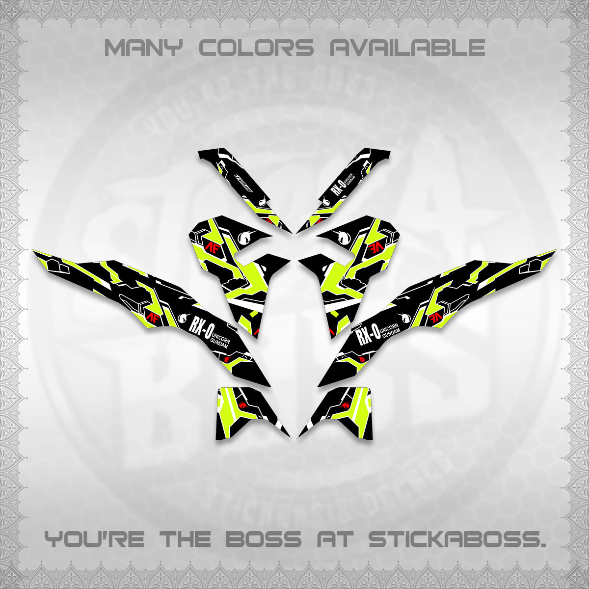 CLICK V3 VARIO DECALS (UNICORN GUNDAM DESIGN) STICKER DECALS By STICKABOSS