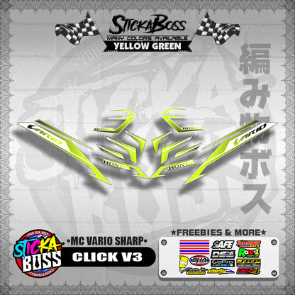 CLICK V3 DECALS ( MC VARIO SHARP ) [ PREMIUM GLOSSY LAMINATED ]【WITH FREEBIES】