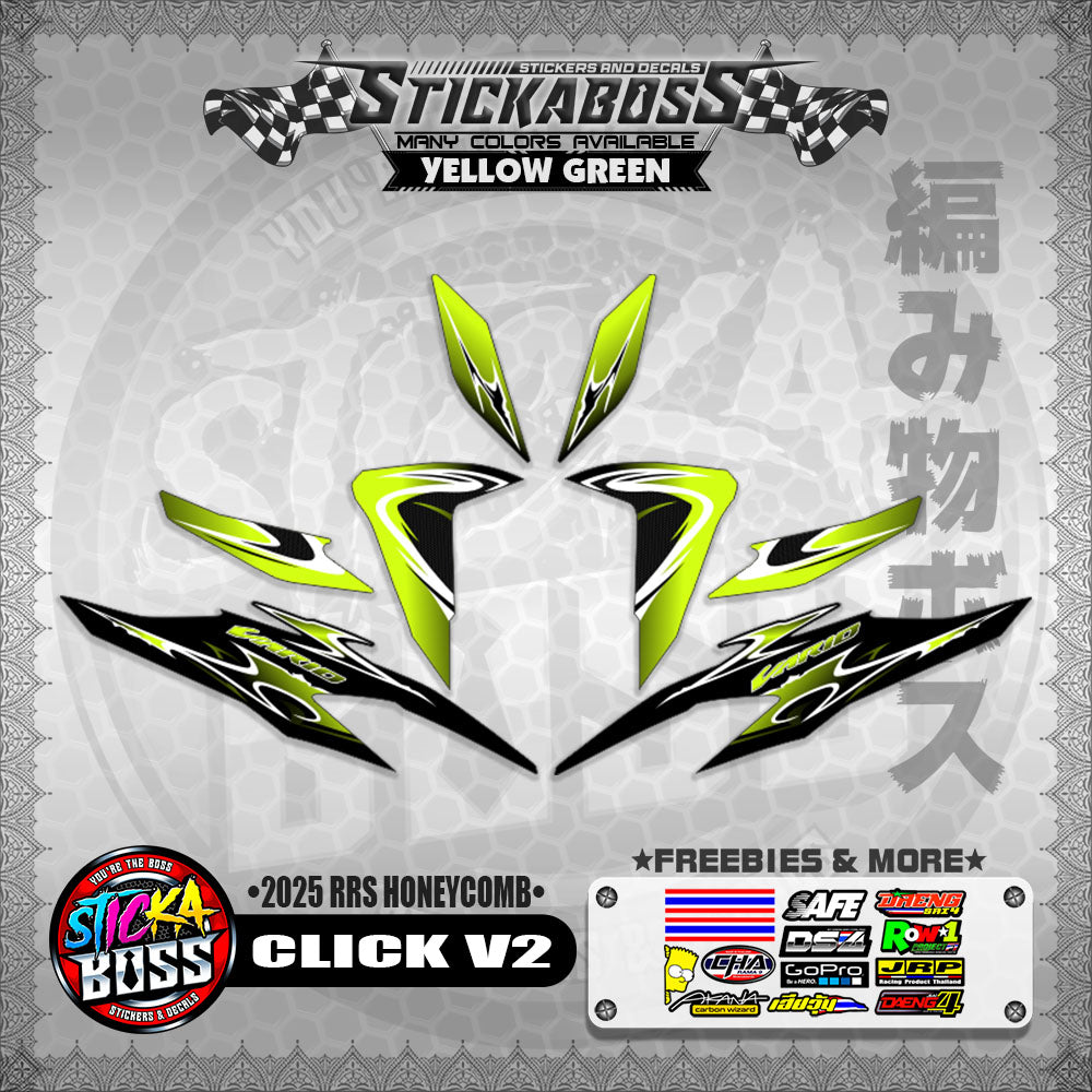 CLICK V2 INDO STICKER DECALS ( 2025 RRS HONEYCOMB )【WITH FREEBIES】