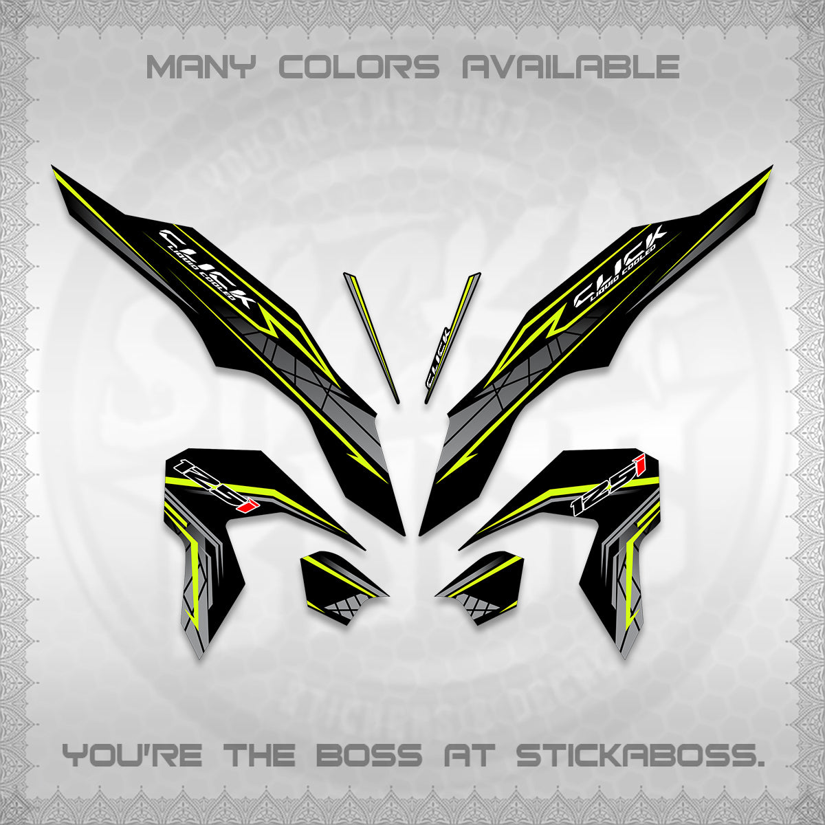 CLICK 125 V3 DECALS (2023 SIMPLE STRIPE DESIGN) STICKER DECALS By STICKABOSS