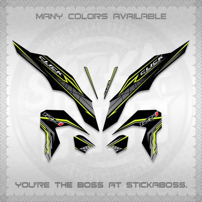 CLICK 125 V3 DECALS (2023 SIMPLE STRIPE DESIGN) STICKER DECALS By STICKABOSS