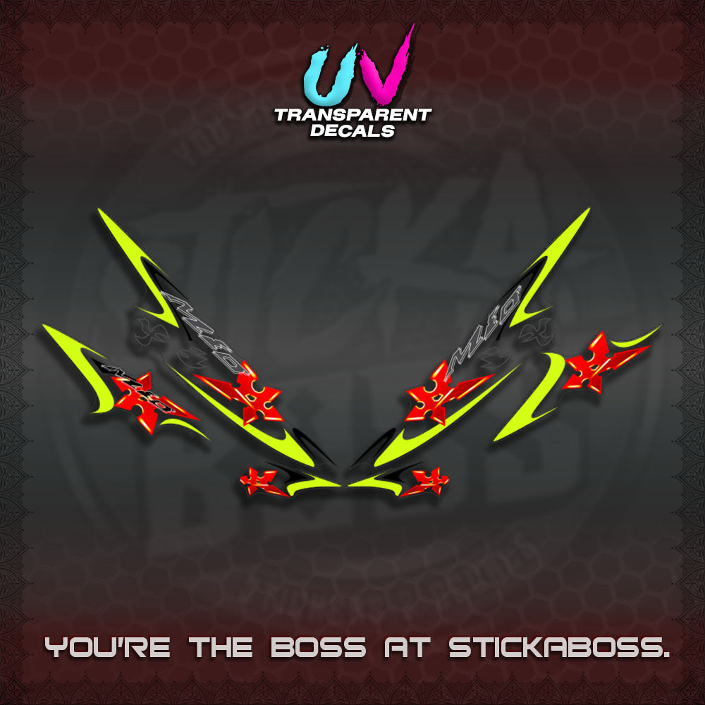 MIO SPORTY UV TRANSPARENT DECALS (2003-2005 LAMA KARBU MOTIF)STICKER DECALS By STICKABOSS