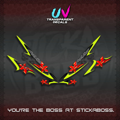 MIO SPORTY UV TRANSPARENT DECALS (2003-2005 LAMA KARBU MOTIF)STICKER DECALS By STICKABOSS