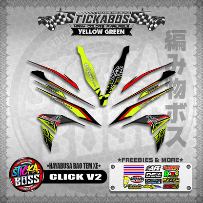CLICK V2 INDO STICKER DECALS ( HAYABUSA BAO TEM XE )【WITH FREEBIES】