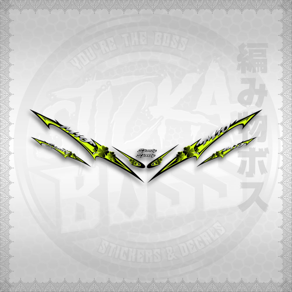 STICKER DECALS for MIO SPORT / MIO 1 (MSPSHEDCL) By STICKABOSS (SOFIE LAMINATED WATERPROOF)