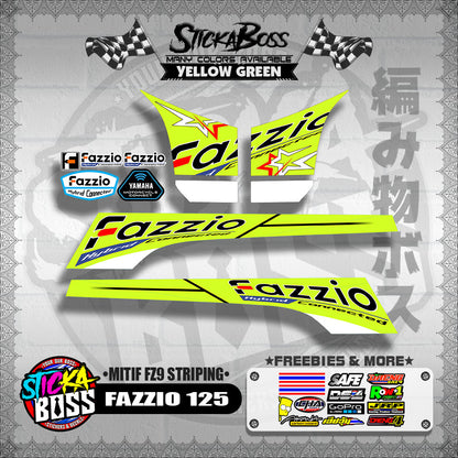 FAZZIO 125 DECALS ( MITIF FZ9 STRIPING )【WITH FREEBIES】