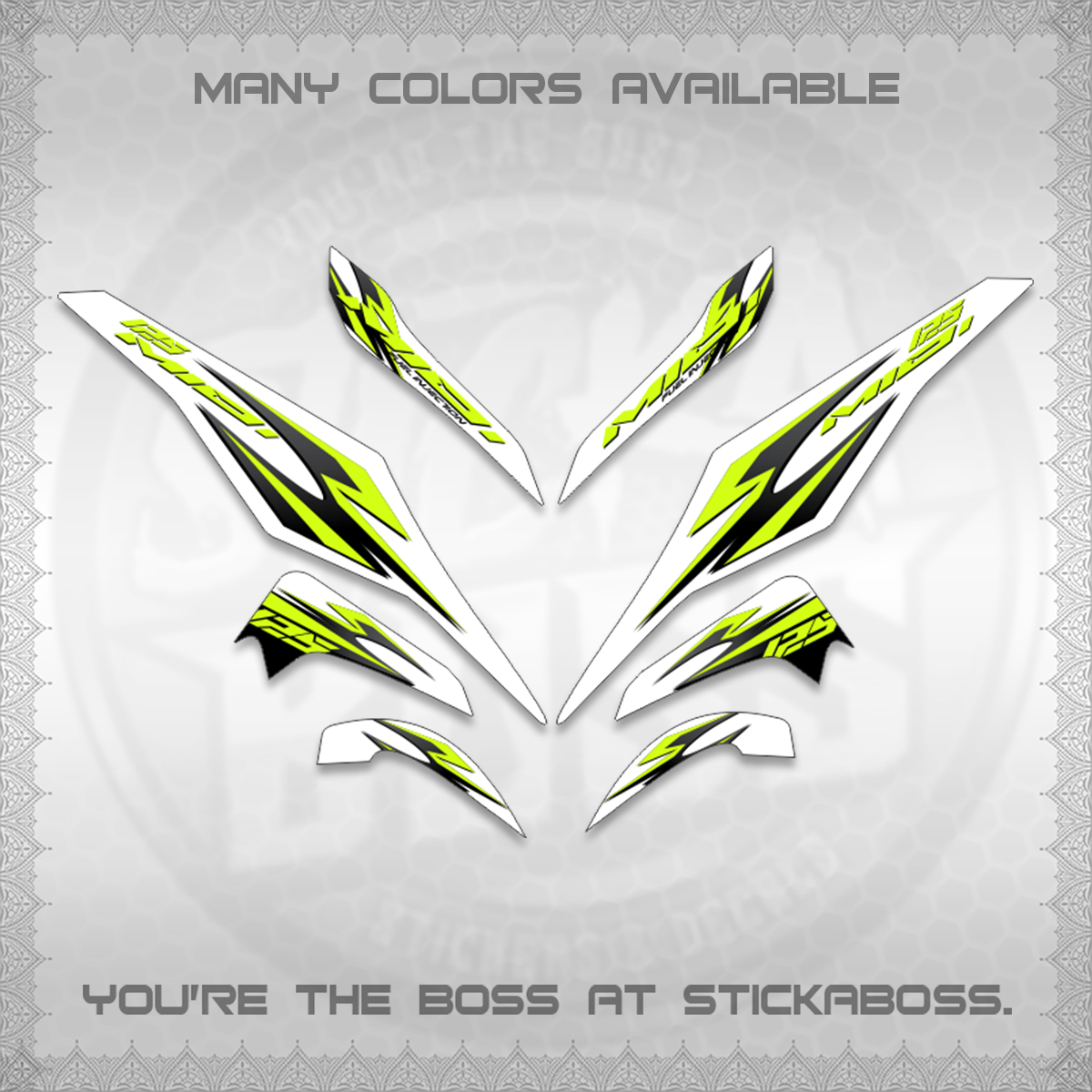 MIO I 125 M3 INDO-MALAY FOR WHITE (SHARP CODE AM3) STICKER DECALS By STICKABOSS (Copy)