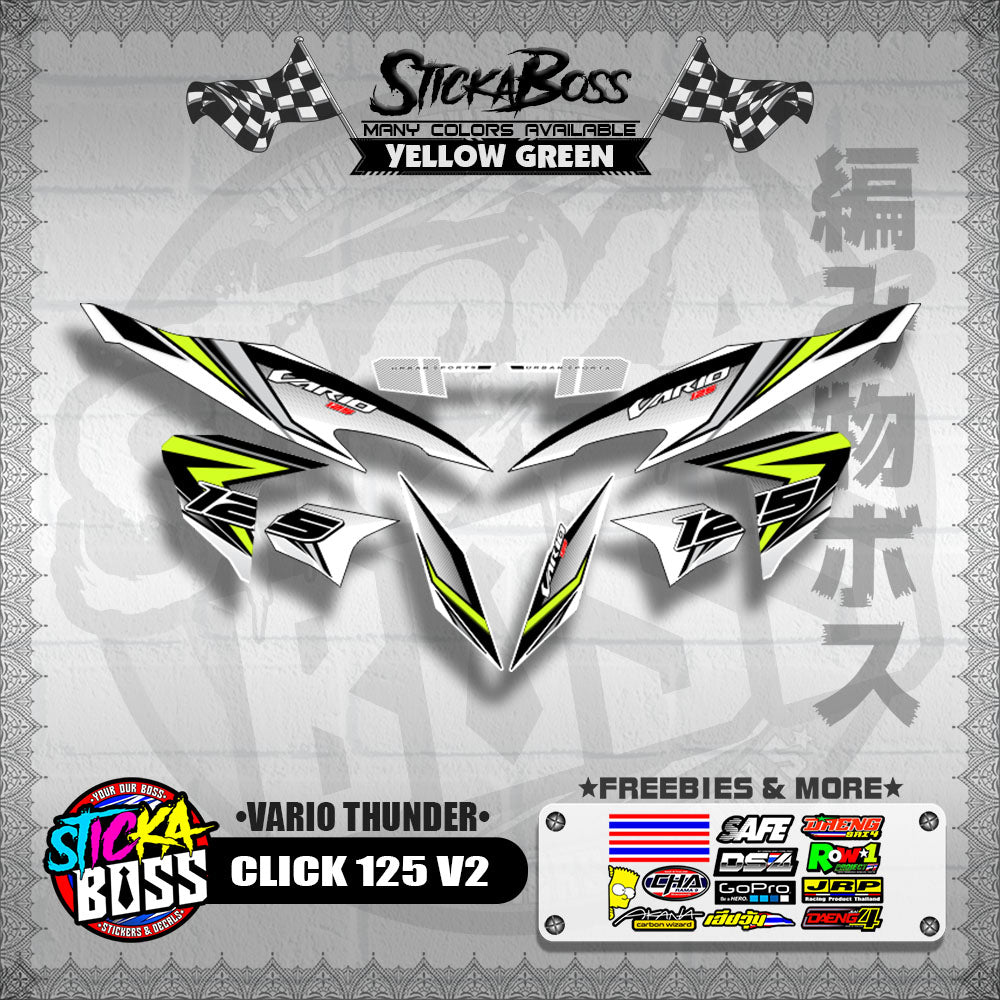 CLICK 125 V2 DECALS ( VARIO THUNDER )【WITH FREEBIES】