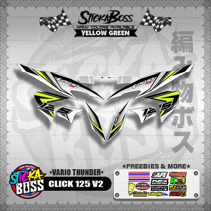 CLICK 125 V2 DECALS ( VARIO THUNDER )【WITH FREEBIES】