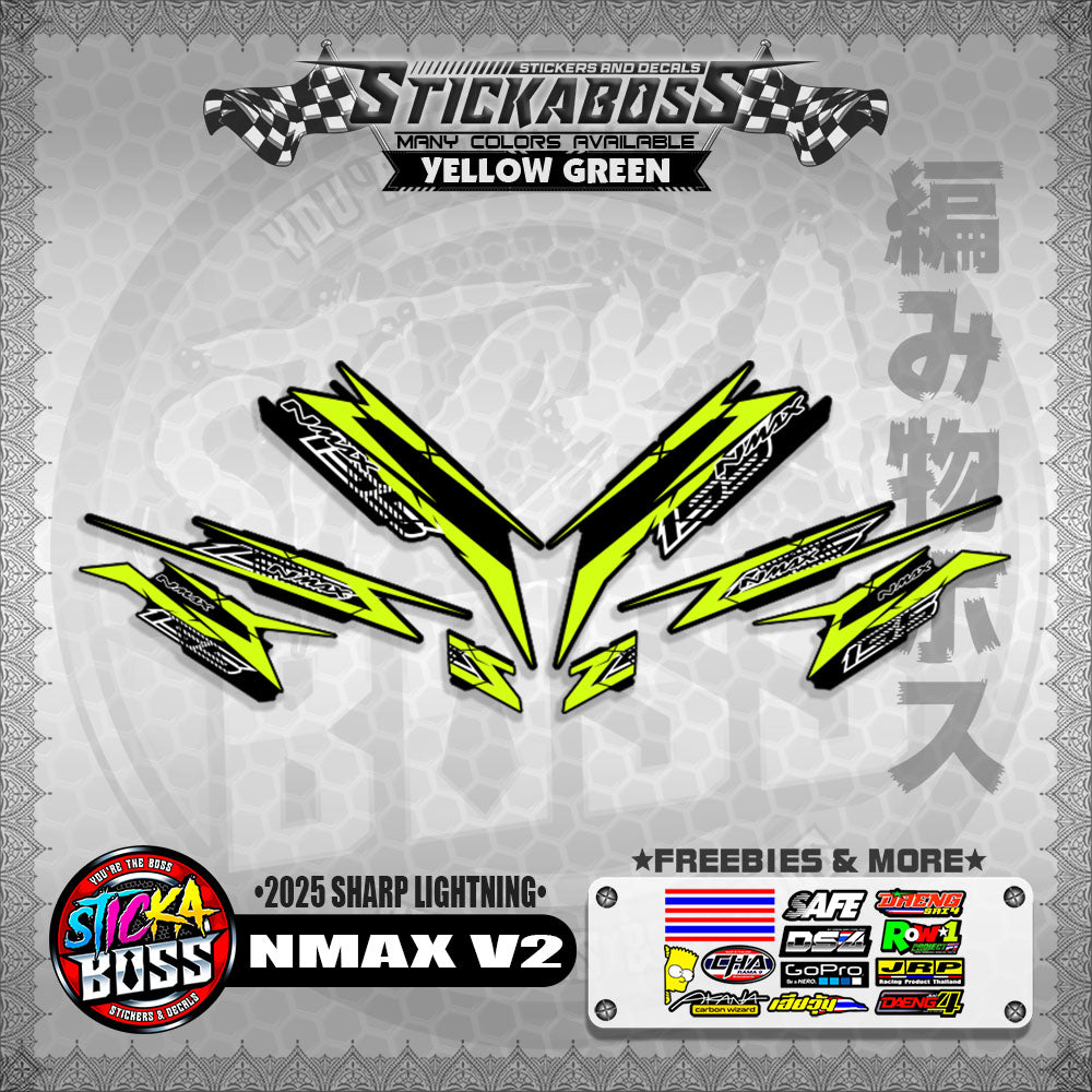 NMAX V2 INDO STICKER DECALS ( 2025 SHARP LIGHTNING )【WITH FREEBIES】