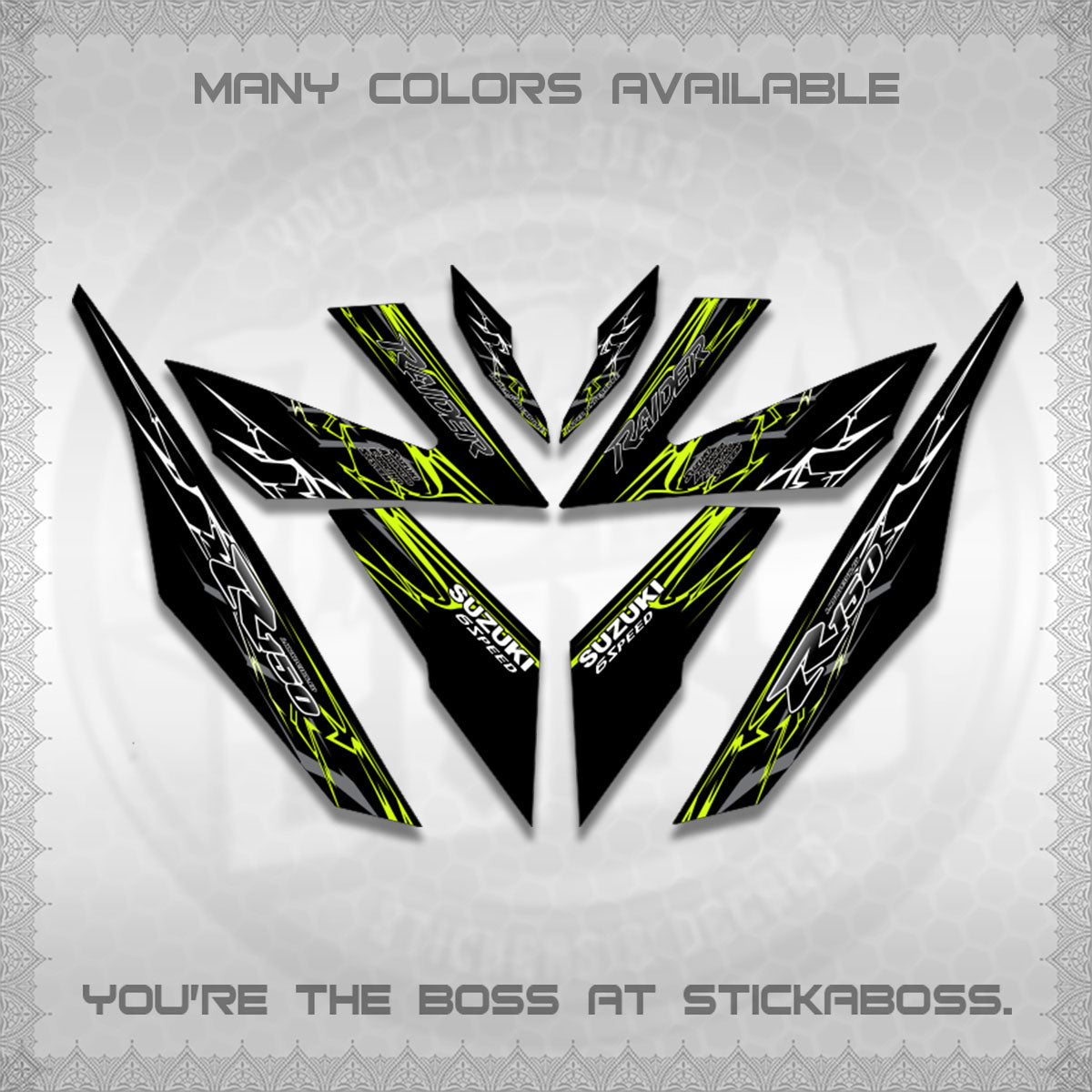 RAIDER 150 Fi DECALS (2026 CUSTOM LIGHTNING)STICKER DECALS By STICKABOSS
