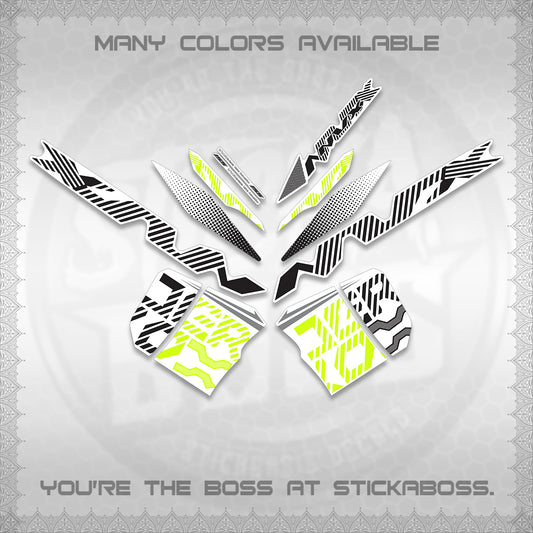 AEROX V2 NVX FOR WHITE DECALS (2024 NEW 001 DESIGN) STICKER DECALS By STICKABOSS