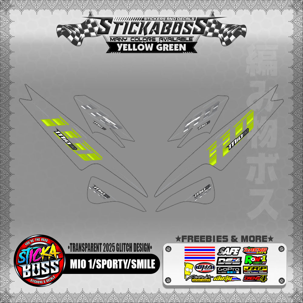 【PREMIUM UV PRINT】TRANSPARENT MIO 1/SPORTY /SMILE STICKER DECALS (2025 GLITCH DESIGN )