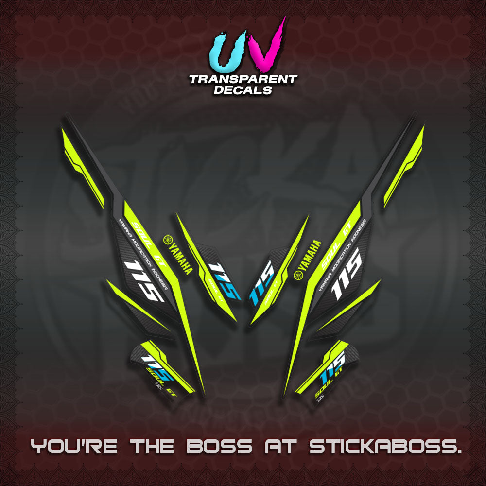 【PREMIUM UV PRINT】TRANSPARENT MIO SOUL I 115 GT INDO DECALS(0002 DESIGN)STICKER DECALS By STICKABOSS