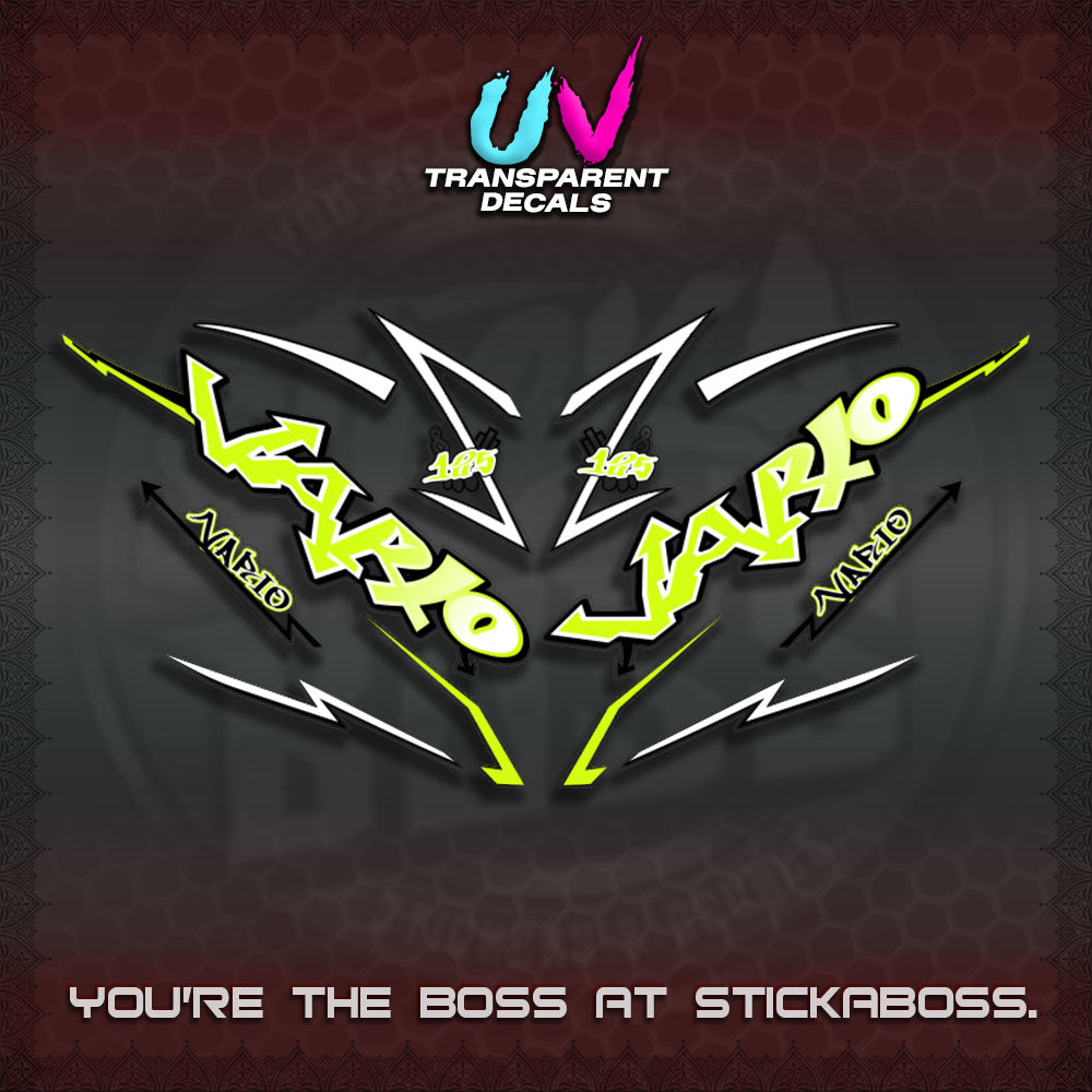 CLICK V3 UV TRANSPARENT INDO VARIO DECALS (STRIPPING GRAFITY MOTIF)STICKER DECALS By STICKABOSS
