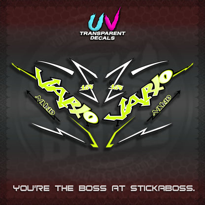 CLICK V3 UV TRANSPARENT INDO VARIO DECALS (STRIPPING GRAFITY MOTIF)STICKER DECALS By STICKABOSS