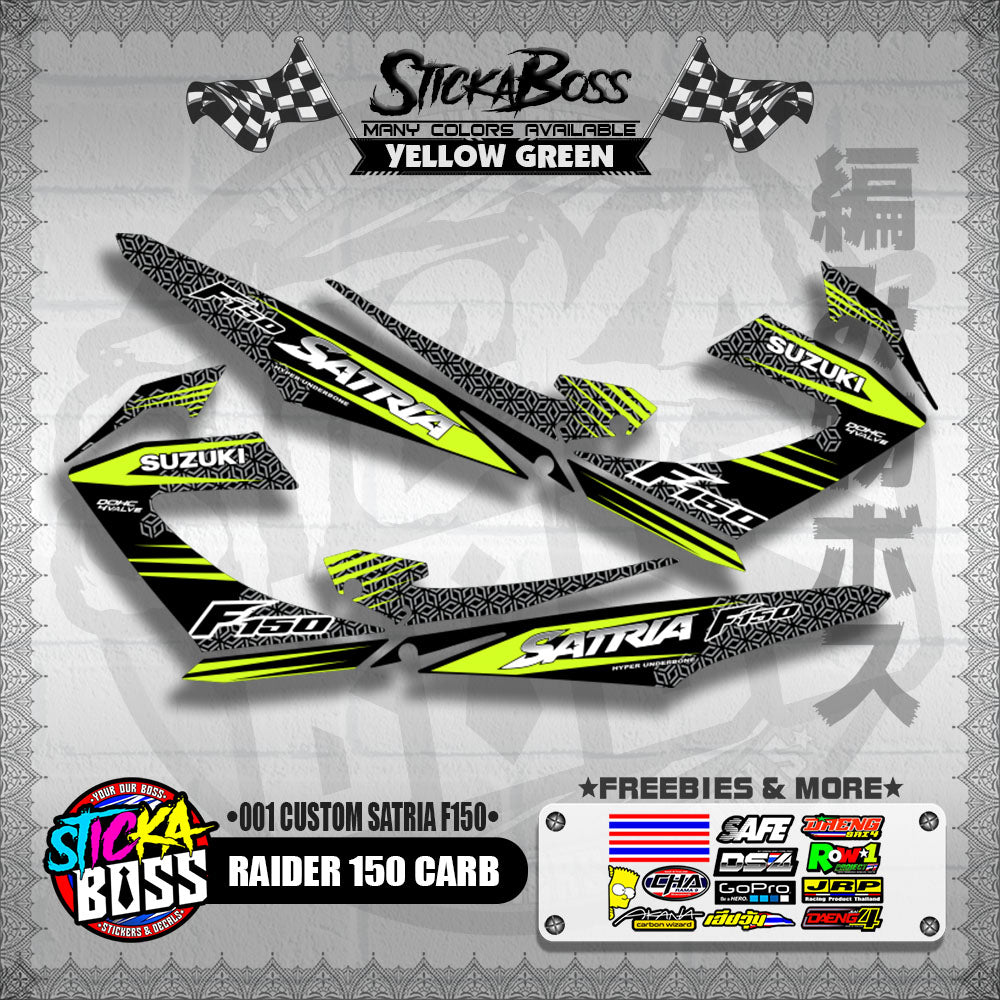 RAIDER 150 CARB DECALS ( 001 CUSTOM SATRIA F150 )【WITH FREEBIES】