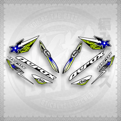 AEROX 155 V1 CUSTOM DESIGN ( ARAI NINJA BLADES ) STICKER DECALS By STICKABOSS