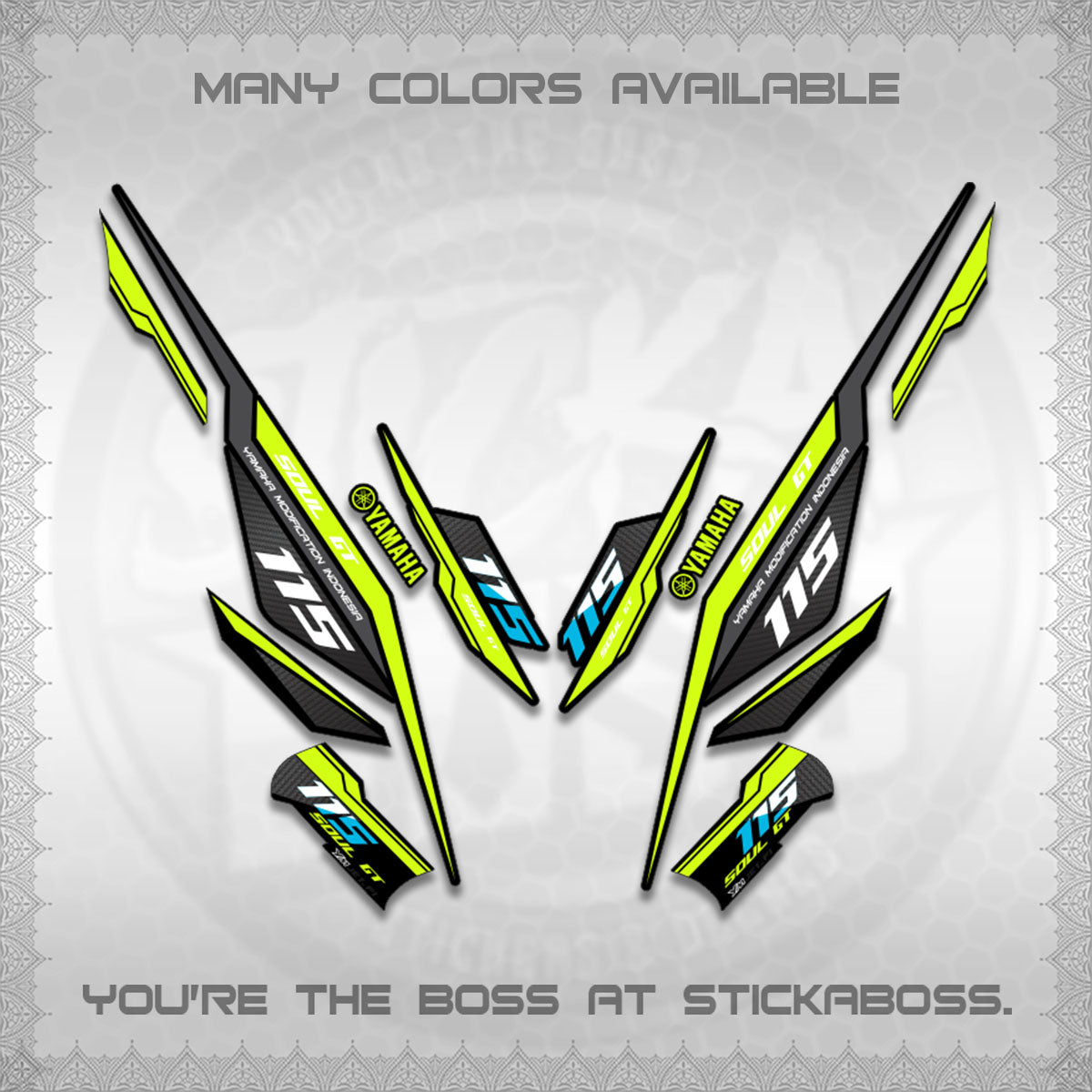 MIO SOUL I 115 GT INDO DECALS (0002 DESIGN)STICKER DECALS By STICKABOSS